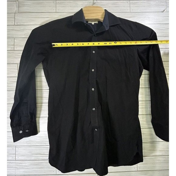 Ted Baker Endurance Mens‎ Black Flip Cuff  Trim Fit Shirt Woven Cotton M - Picture 9 of 9